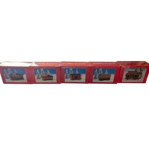 Holiday Express Miniature Train Set 5 Piece Christmas Collectible New